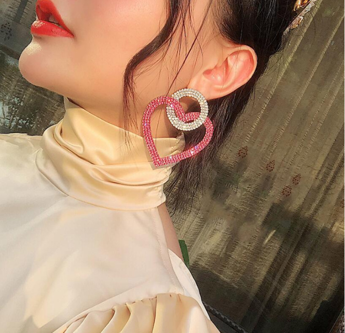 Fashion peach Heart Accessories Earrings - Image 4