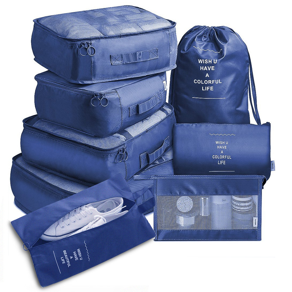 8-piece Set Luggage Divider Bag Travel Storage Clothes Underwear Shoes Organizer Packing Cube Bag - Image 9