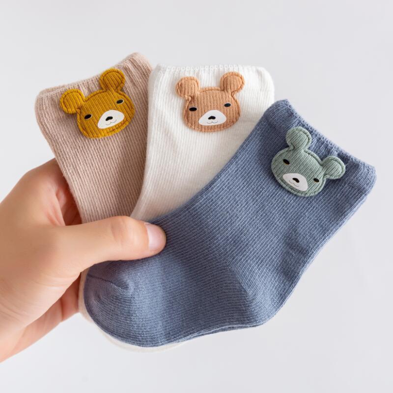 Cartoon Patch Children's Socks 3 Pairs Accessories - Image 3