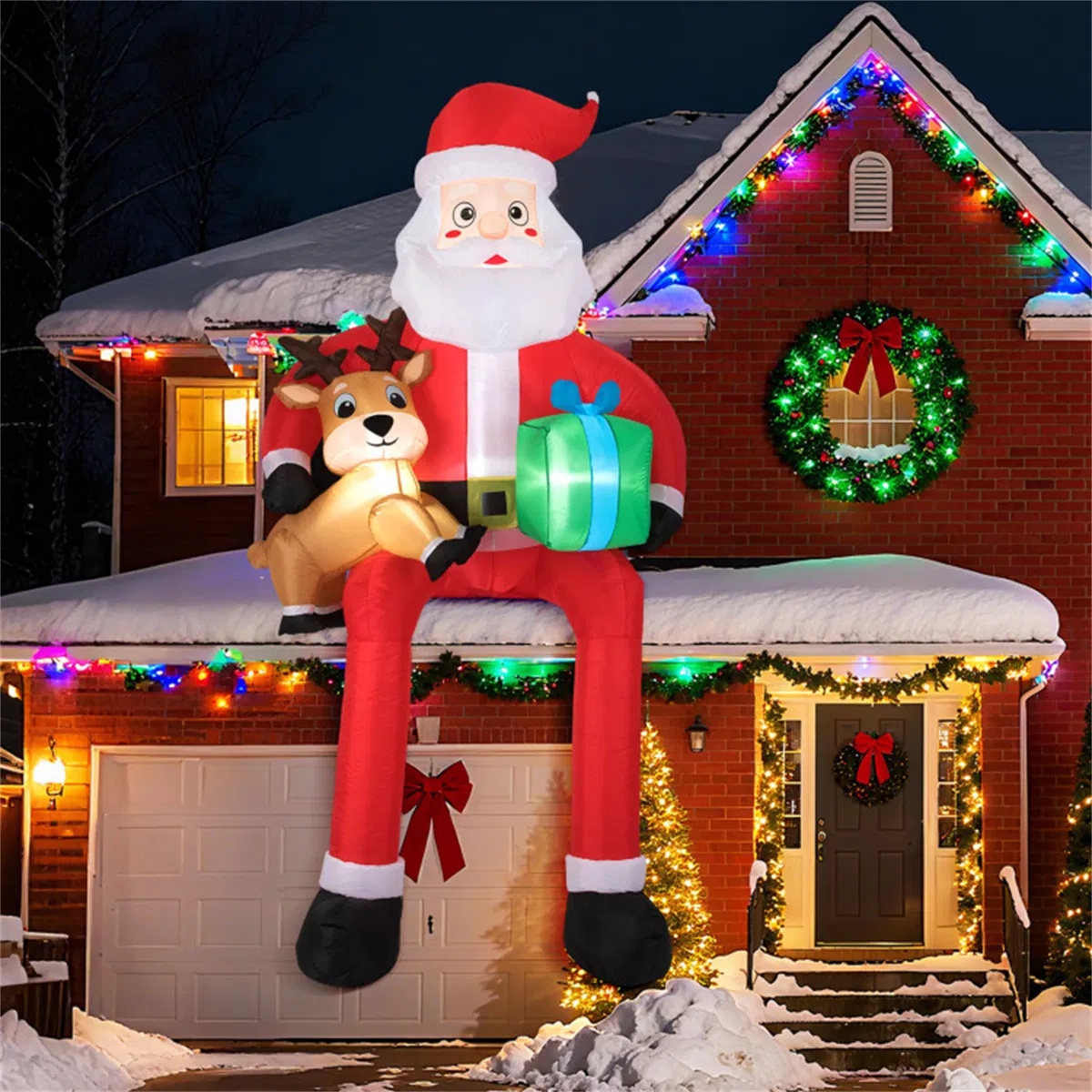 9.5ft Inflatable Sitting Santa with LED Lights – Outdoor Christmas Decor - Image 10