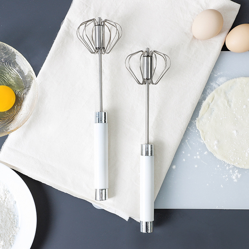Semi-automatic Stainless Steel Egg Beater Whisk Hand Pressure Rotating Manual Mixer Egg Tools Cream Stirrer Kitchen Accessories - Image 3