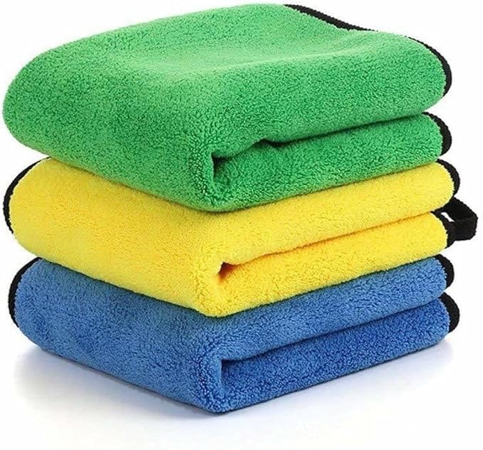 MOMENT 3 Pack Microfiber Car Wash Drying Towel Cloth for Cleaning and Detailing, Reusable 30x40cm Super Absorbent Detailing Towels for Househould, Wiping Cars,Windows,Screen and Kitchen (3pcs)