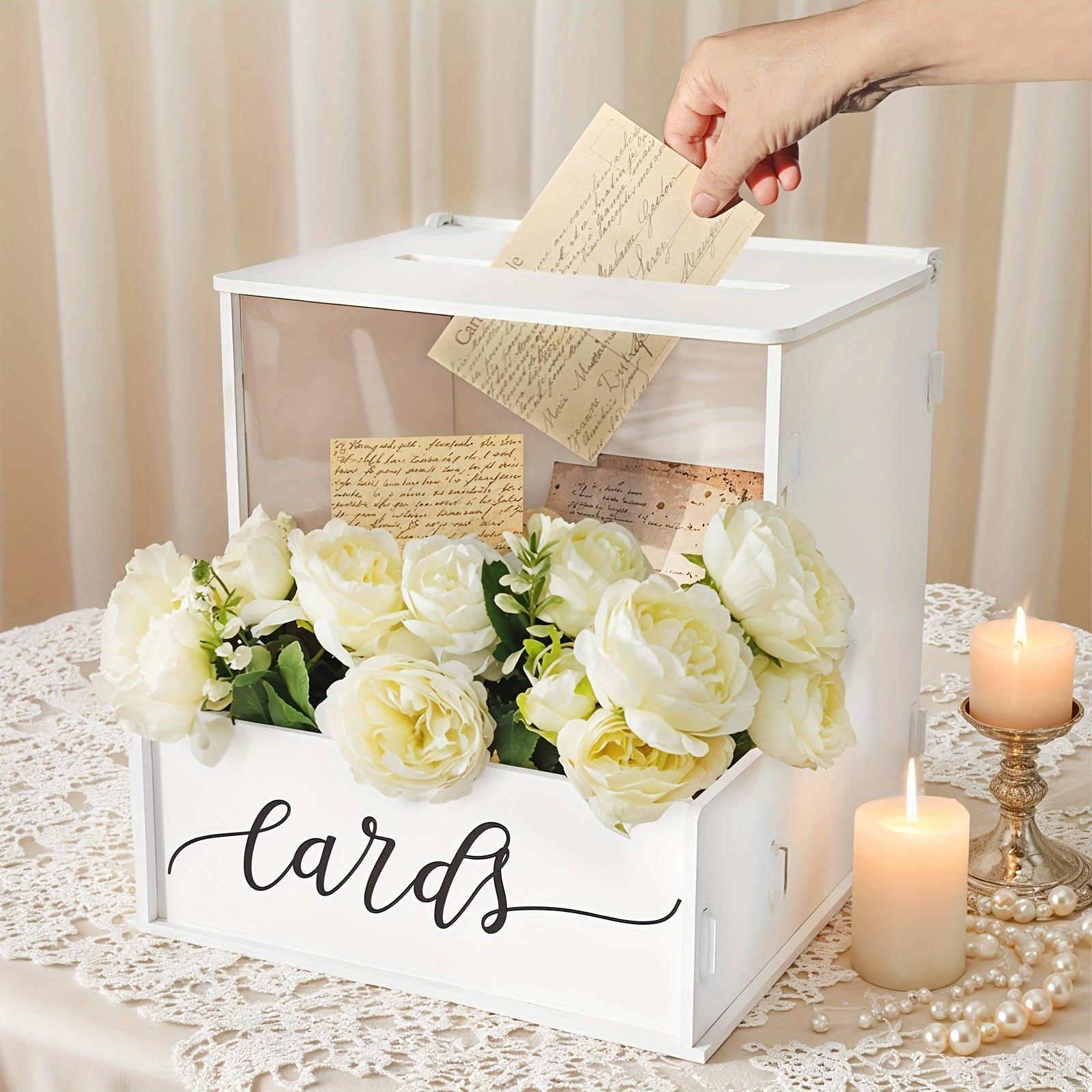 Elegant White PVC Rectangular Wedding Card Box With Lockable Lid Durable Decorative Gift Box For Wedding Money, Favors, And Party Gifts Suitable For Weddings, Birthdays, And Christmas Parties - Image 6