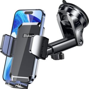 Blukar Car Phone Holder,Adjustable Car Phone Mount for Dashboard/Windscreen