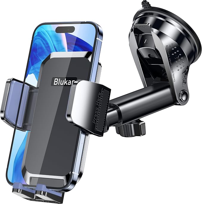Blukar Car Phone Holder,Adjustable Car Phone Mount for Dashboard/Windscreen