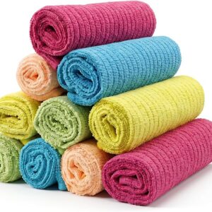 Duravel 10-Piece Microfiber Cleaning Cloth, 30 x 40 cm – Multicolour Absorbent Car Wash Towels, Kitchen, Glass, Dishes & Household Cleaning Rags