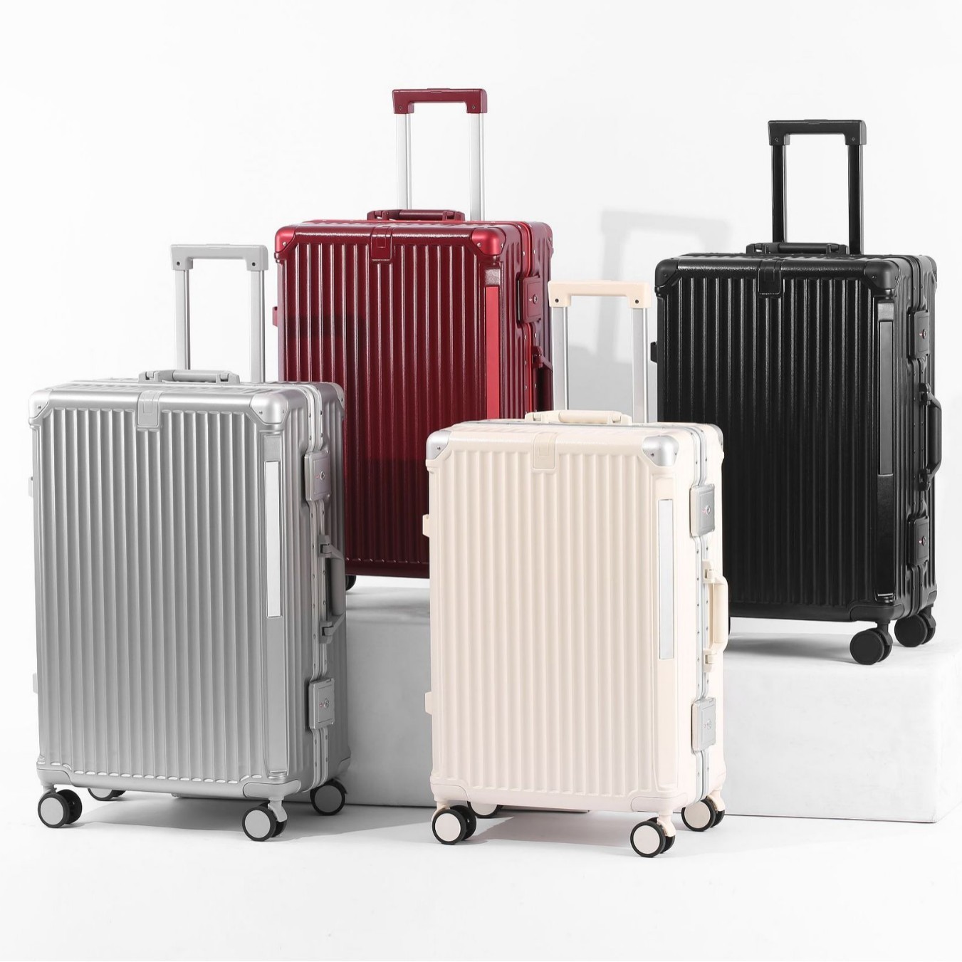 Aluminum-frame Carry-on Suitcase Drop-resistant Trolley Case Travel Luggage - Image 3