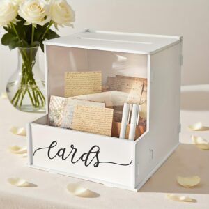 Elegant White PVC Rectangular Wedding Card Box With Lockable Lid  Durable Decorative Gift Box For Wedding Money, Favors, And Party Gifts Suitable For Weddings, Birthdays, And Christmas Parties