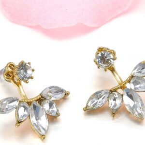 Diamond stud earrings with fashion accessories