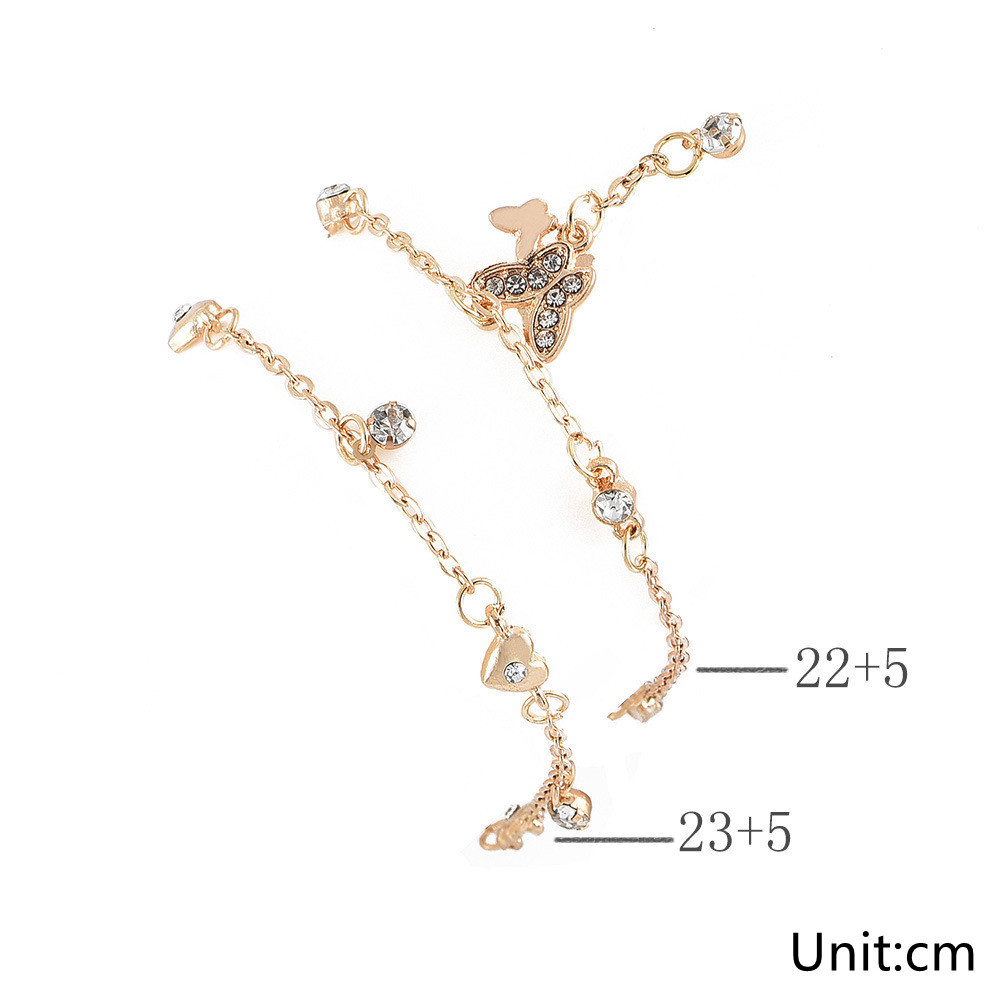 Women's Fashion Butterfly Love Multilayer Anklet - Image 2