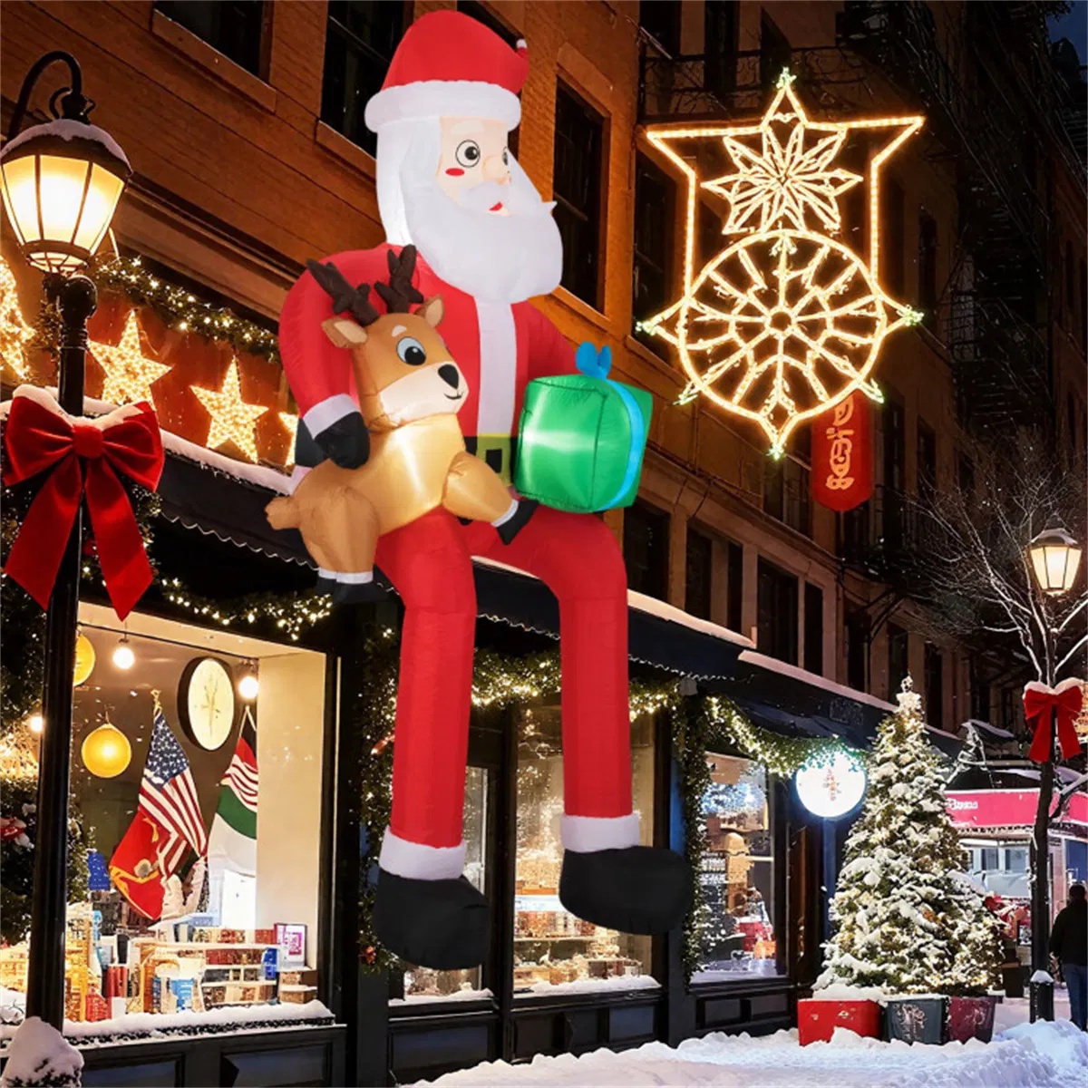 9.5ft Inflatable Sitting Santa with LED Lights – Outdoor Christmas Decor - Image 4