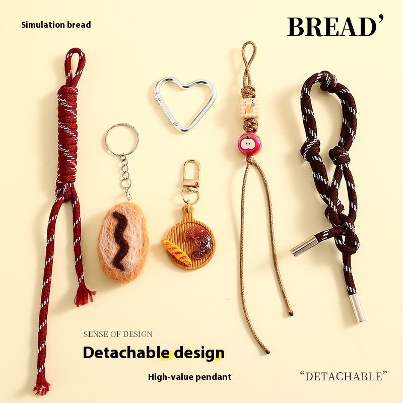 Felt Bread Keychain Accessories Schoolbag Pendant Small Jewelry - Image 2