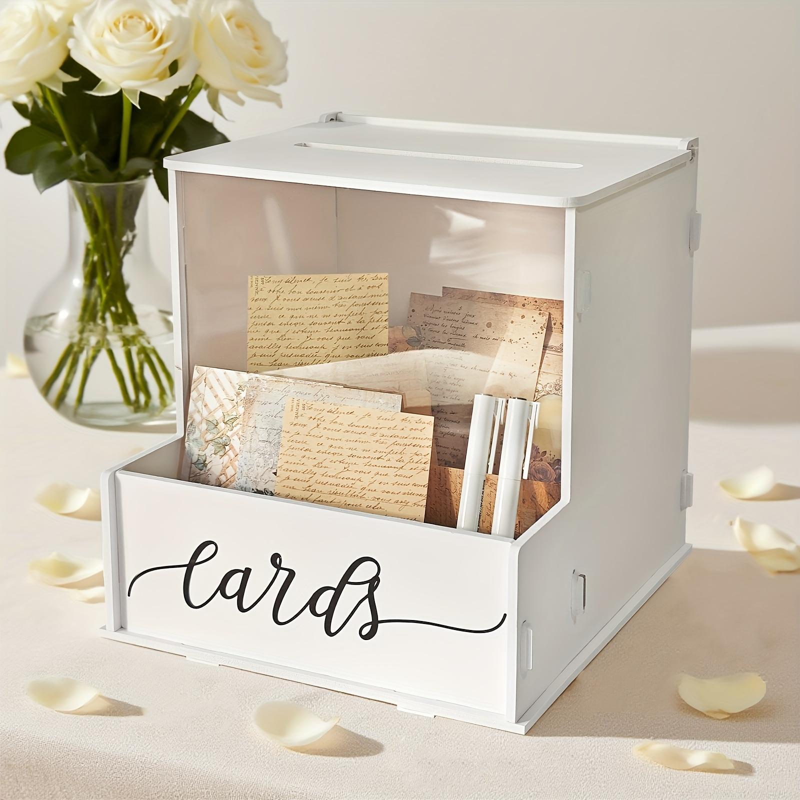 Elegant White PVC Rectangular Wedding Card Box With Lockable Lid Durable Decorative Gift Box For Wedding Money, Favors, And Party Gifts Suitable For Weddings, Birthdays, And Christmas Parties - Image 2