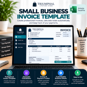 Small Business Invoice Template | Editable Excel Invoice & Payment Tracker