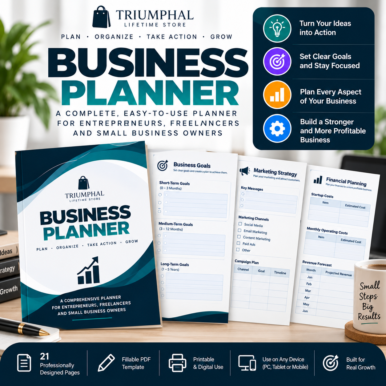 The Complete Business Planner | Fillable & Printable PDF