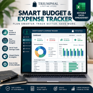 Smart Budget & Expense Tracker | Editable Excel Spreadsheet
